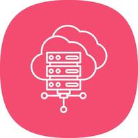 Cloud Computing Line Curve Icon vector