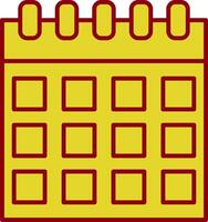 icono de dos colores de línea de calendario vector