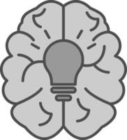 Brain Line Circle Icon vector