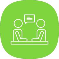 Interview Line Curve Icon vector