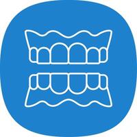 Denture Line Curve Icon vector