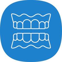 dentadura línea curva icono vector