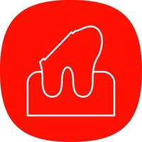 Dental Caries Line Curve Icon vector