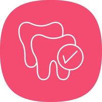 dental chequeo línea curva icono vector