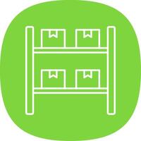 Boxes Line Curve Icon vector