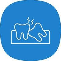 Wisdom Tooth Line Curve Icon vector