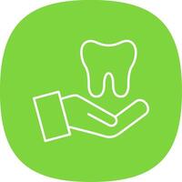 Dental Care Line Curve Icon vector