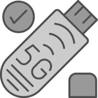 Usb Stick Fillay Icon vector