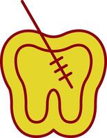 Root Canal Line Two Color Icon vector