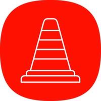 Traffic Cone Line Curve Icon vector