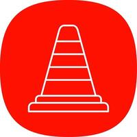 Traffic Cone Line Curve Icon vector