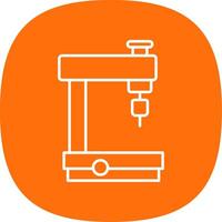 Milling Machine Line Curve Icon vector