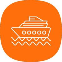 Cruise Ship Line Curve Icon vector