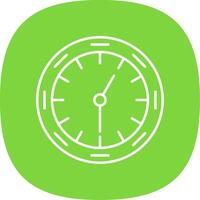 Wall Clock Line Curve Icon vector