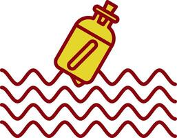 Message In A Bottle Line Two Color Icon vector