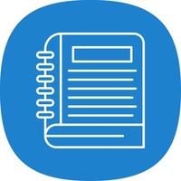Notebook Line Curve Icon vector