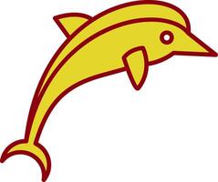 Dolphin Line Two Color Icon vector