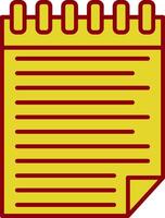 Notepad Line Circle Icon vector