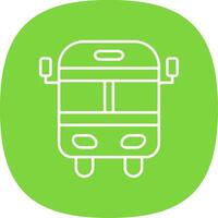 School Bus Line Curve Icon vector