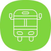 School Bus Line Curve Icon vector