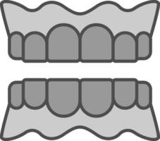 dentadura relleno icono vector