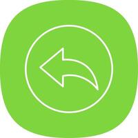 Previous Line Curve Icon vector