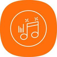 Musical Note Line Curve Icon vector