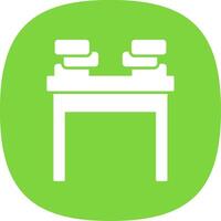 School Desk Line Two Color Icon vector