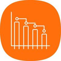 Bar Graph Line Curve Icon vector