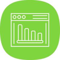 Statistics Line Curve Icon vector