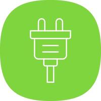Plug Line Curve Icon vector