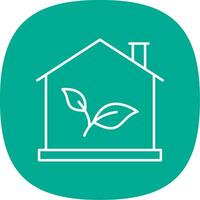 Eco House Line Curve Icon vector