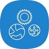 Solar System Line Curve Icon vector