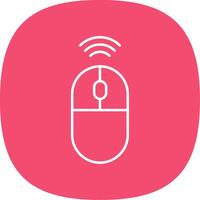 Wireless Mouse Line Curve Icon vector