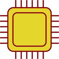 icono de línea de cpu de dos colores vector