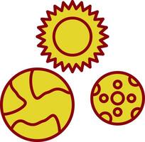 Solar System Line Two Color Icon vector