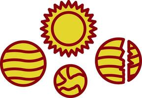 Solar System Line Two Color Icon vector