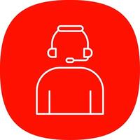 Headset Line Curve Icon vector