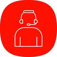 Headset Line Curve Icon vector