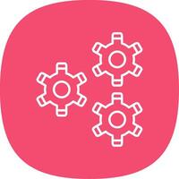 Gears Line Curve Icon vector