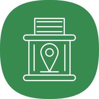 Telephone Booth Line Curve Icon vector