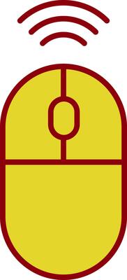 Wireless Mouse Line Two Color Icon