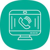 Call Line Curve Icon vector