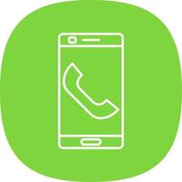 Phone Line Curve Icon vector