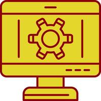 línea de configuración icono de dos colores vector