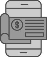 banco cheque relleno icono vector