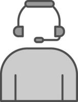 Headset Line Two Color Icon vector