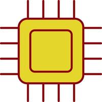 icono de línea de cpu de dos colores vector