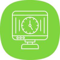 hora administración línea curva icono vector