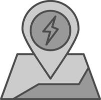 Pin Point Fillay Icon vector